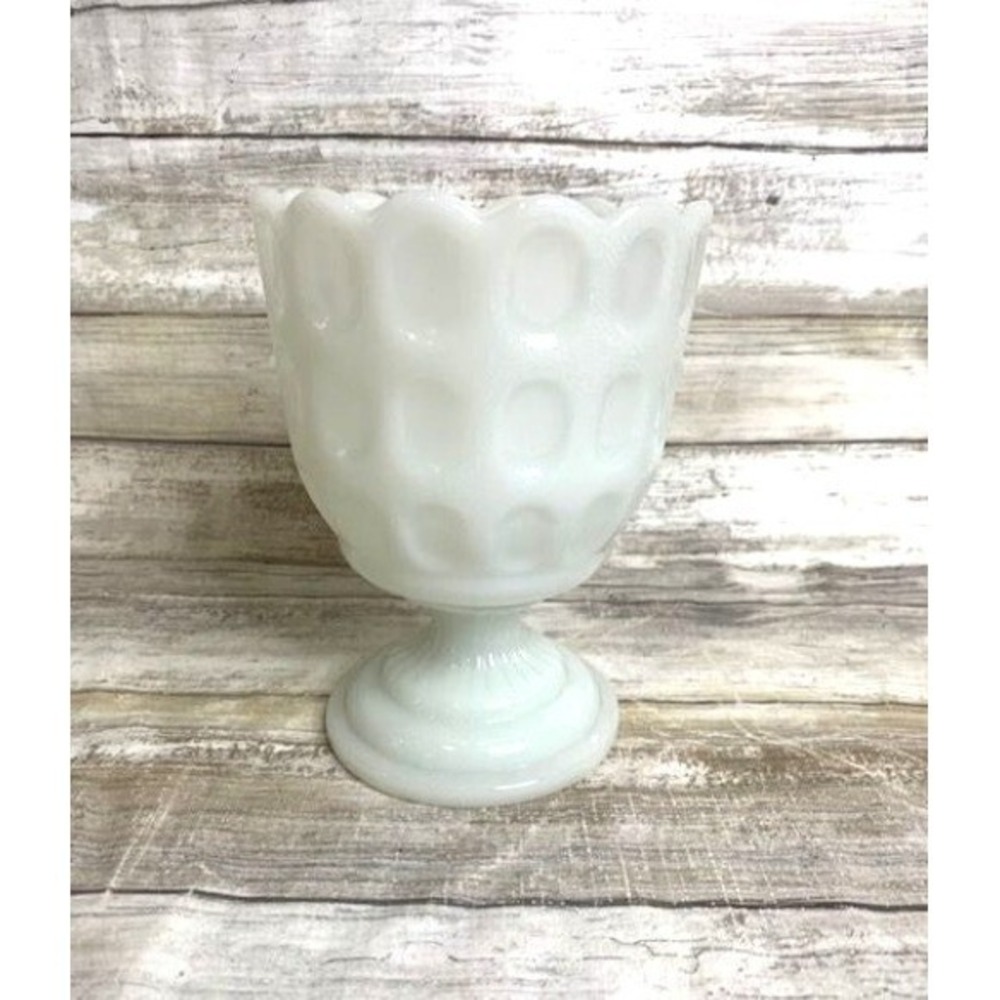 Vintage E.O. Brody Co. M4200 Milk Glass Compote‎ Vase